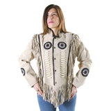 Indian Western Fringe Beaded  Leather Jacket - Totem 145