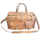 Hand made Premium Oild WaxTan Leather Holdall Duffle Weekend Cabin Bag VE0015