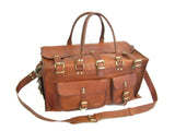 Hand made Premium Oild WaxTan Leather Holdall Duffle Weekend Cabin Bag VE0015