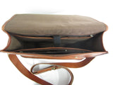 Large Olid Wax Tan Leather Messenger Laptop Bag from Vintage VE0044