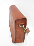 Large Olid Wax Tan Leather Messenger Laptop Bag from Vintage VE0044