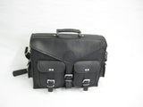Briefcase Messenger Bag Real Black Leather Large Satchel Bage VE009