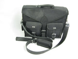 Briefcase Messenger Bag Real Black Leather Large Satchel Bage VE009