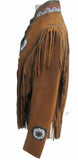 Indian Western Fringe Beaded  Leather Jacket - Totem 145