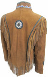 Indian Western Fringe Beaded  Leather Jacket - Totem 145
