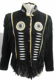 Indian Western Fringe Beaded  Leather Jacket - Totem 145