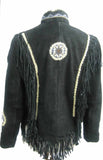 Indian Western Fringe Beaded  Leather Jacket - Totem 145