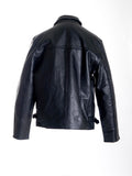 Punk Rock Street Black Waxy Cowhide Classic Blouson Leather Jacket 117-BLK