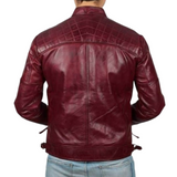 Men’s Real Leather Jacket Lambskin Motorcycle Biker Fashion Jacket-2101-RB