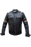 Men's Real Leather Jacket Distressed Vintage Motorcycle Black Slim Biker Jacket-1179