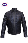 CLASSIC RUB OFF BLACK ANTIQUE SHEEP NAPPA LEATHER JACKET -1173