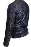 CLASSIC RUB OFF BLACK ANTIQUE SHEEP NAPPA LEATHER JACKET -1173