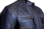 CLASSIC RUB OFF BLACK ANTIQUE SHEEP NAPPA LEATHER JACKET -1173