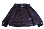 Men's Cowhide Leather Jacket Super-Soft Band Collar Patch Fashion Biker Jacket 1174