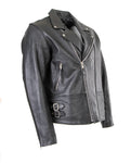 Classic leather patrol jacket for rocks and bikers 101
