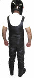 MOTORCYCLE WAXY COWHIDE ANALINE LEATHER BIB AND BRACE DUNGAREE - GALAXY (SALOPETTES) 308