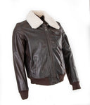 Pilot Bomber Commander Flying Leather jacket with removable fur collar 1125