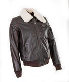 Pilot Bomber Commander Flying Leather jacket with removable fur collar 1125