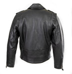 Classic Brando biker leather jacket in natural waxy cowhide.113