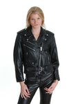 Brando Biker cowhide Leather Jacket (Perfecto) in women's fit.113L
