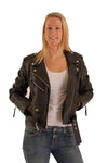 Brando Biker cowhide Leather Jacket (Perfecto) in women's fit.113L