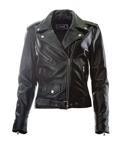 Brando Biker Sheep nappa Leather Jacket (Perfecto) in women's fit.113L-NA