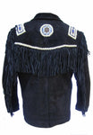 Indian Western Fringe Beaded Suede  Leather Jacket - Cherokee 144
