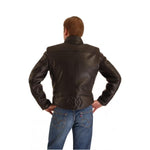 Blouson Cruiser Biker Black Waxy Cowhide Leather Jacket Vespa 164