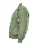 MA1 flight pilot jacket in nylon water resistant material. Olive Green1520-F