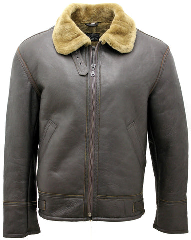 thumbnail image 2 of Men's Cream B3 Shearling Sheepskin Bomber Jacket - WWII Aviator Style, Sizes XS-5XL 2 of 3