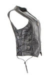 Lucifer Ladies vest with lace feature on the side and zip fastening front 219