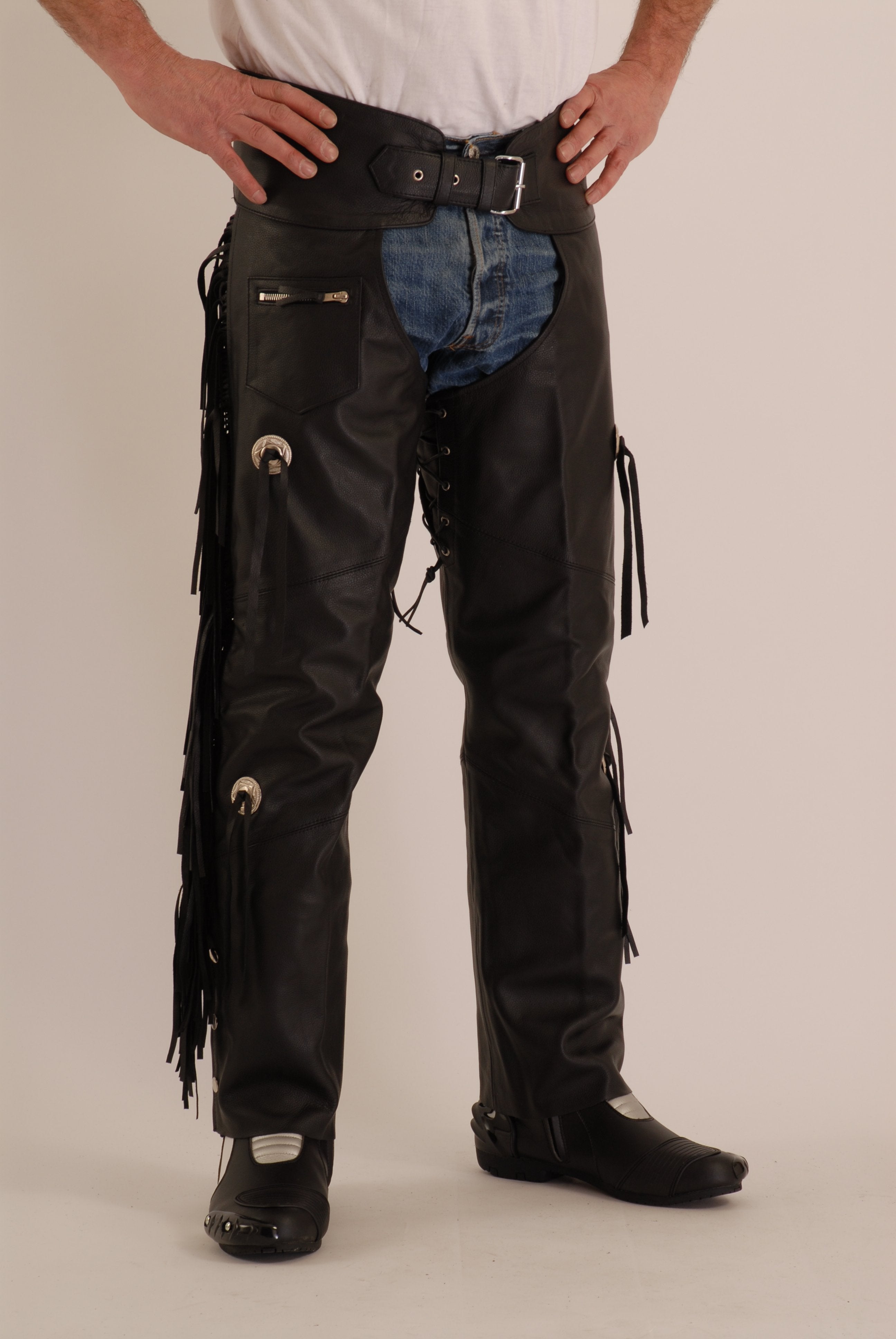 Bockle® 1991 Chaps Men Leather Chaps Pants Trousers, Size