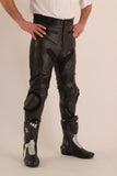 Motorcycle Leather Jean with Slider in Natural Cowhide SPRINT JEANS 323