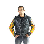 Flame Biker Jacket Front