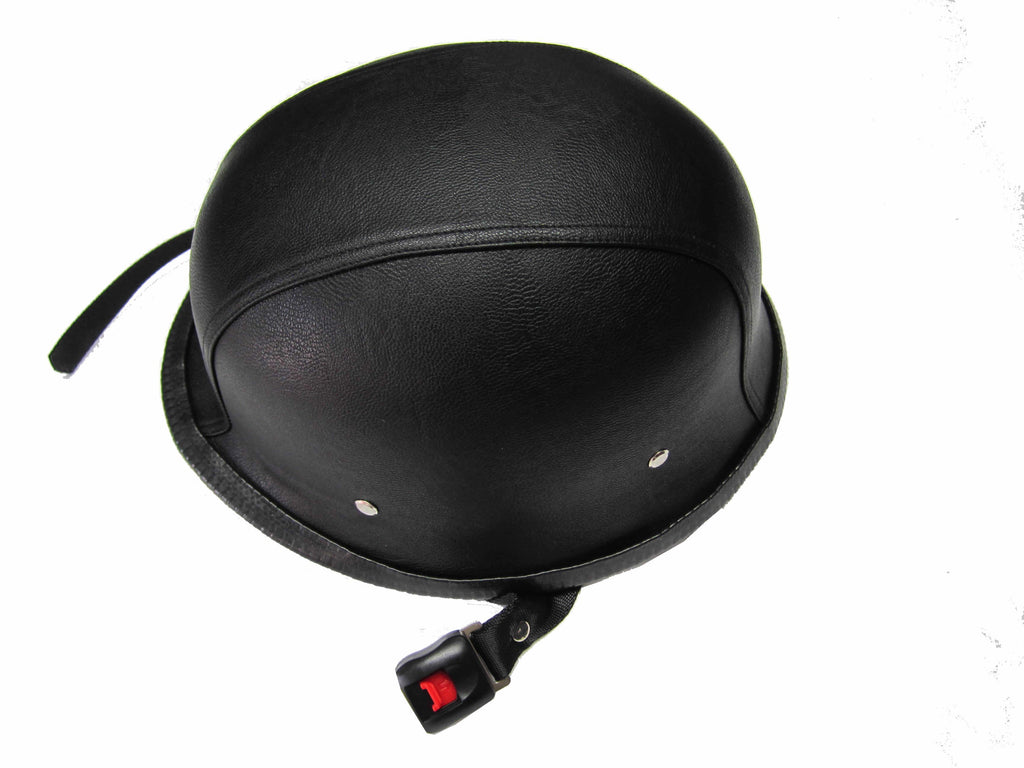 german motorcycle helmet with leather Open Face Helmet German Novelty Helmets Black Leather AC59 – osxbikerclothing