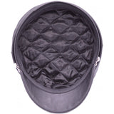 LEATHER HAT CAP UNISEX WITH CAHIN PEACK  AC76