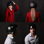 Open Face ARMOR Helmets AV-84 Open Face Helmet, ECE certified, Exclusive Leather-Design, Multicoloured/Glitter