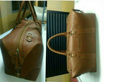 Light Brown Travel Holdall Duffle Weekend Leather Bag