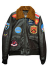 B2: Men's Top Gun Pilot Bomber Flying Aviation Leather Jacket 1175