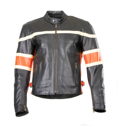 Motorcycle Crousir B iker Cowhide Leather jacket Rock 196