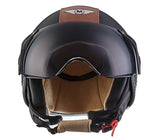 Open Face Helmet MOTO H44 Vintage Black [One (OSX) balaclava included with this product free of charge]