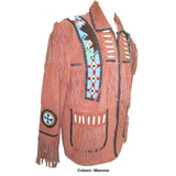 Indian Western Fringe Beaded  Leather Jacket - Huron 140