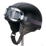 OPEN FACE LEATHER COVERED HELMET