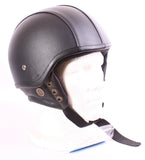 OPEN FACE LEATHER COVERED HELMET