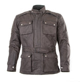 Motorcycle 3/4 Wax Cotton touring jacket in Brown 1517F