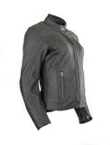 Cruiser motorcycle jacket for women in strong goat skin 1163