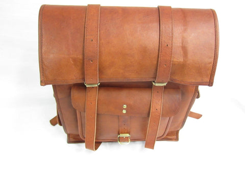 Goat Leather Vintage Padded Laptop Backpack Macbook Rucksack Shoulder Bag VE0013
