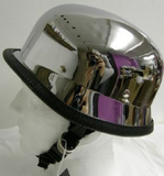 Open Face Helmet German Novelty Helmets Sliver/Chrome AC54