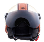 Open Face Helmet AV84 Vintage Deluxe Creame [One (OSX) balaclava included with this product free of charge]