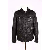 Real Sheep Vegetable Leather Jacket with 4 Front Pockets3002